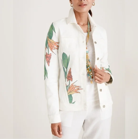 Ladies Jacket Chicos White Denim Jacket Chico's Jackets Coats